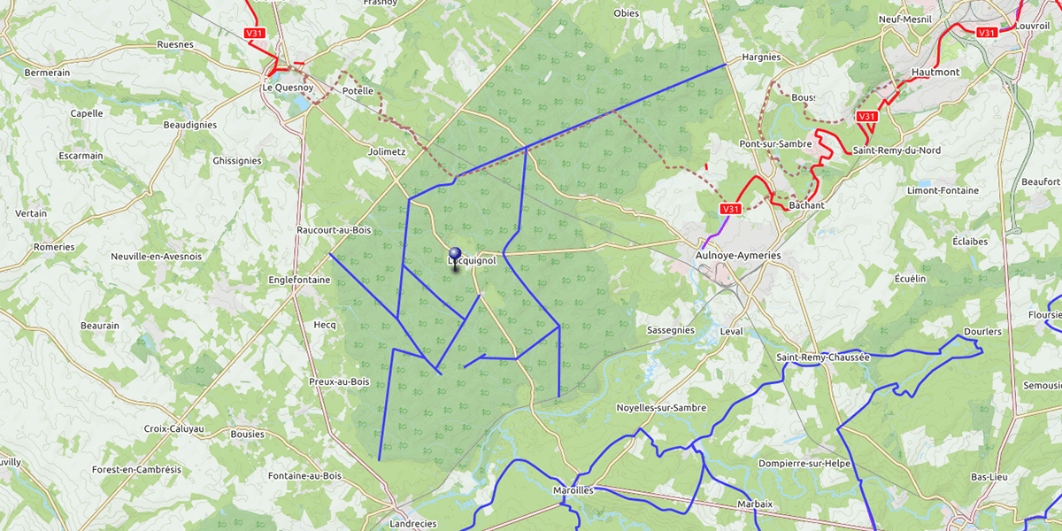 OSMCycles de la forêt de Mormal sur Umap