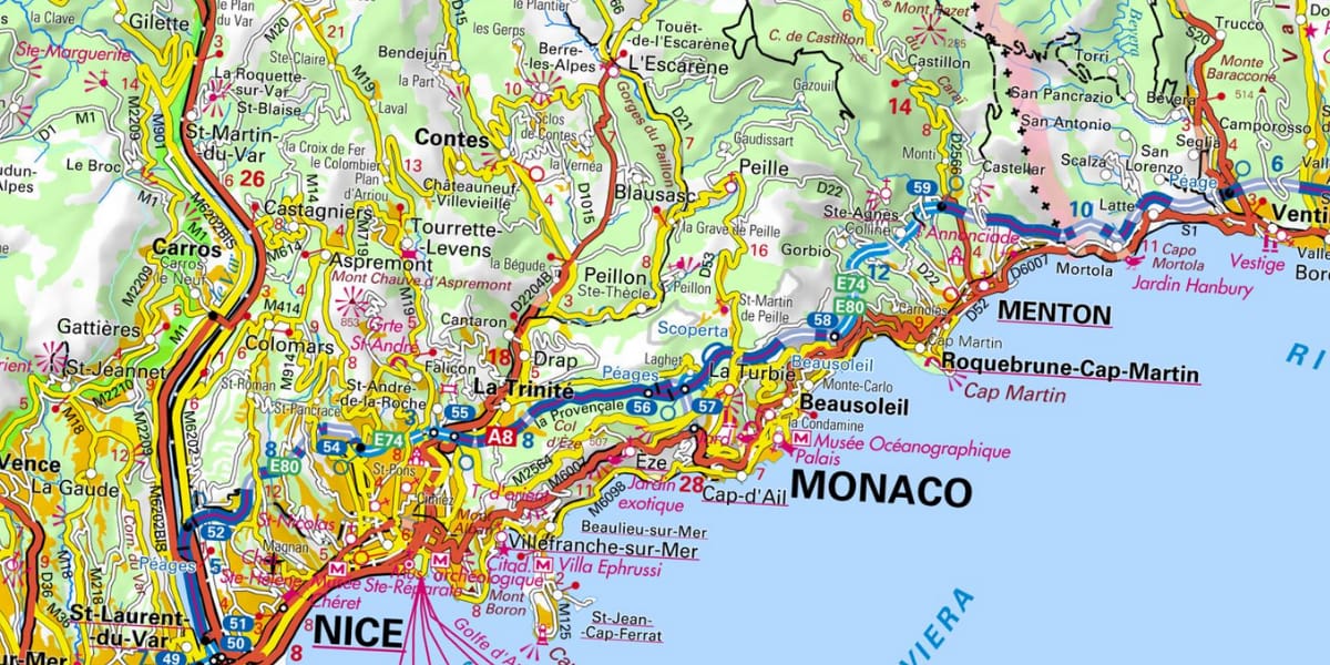 carte région Nice